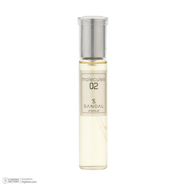 عطر جیبی مردانه صندل مدل مولکول با رایحه معتدل حجم ۲۵ میلیلیتر
