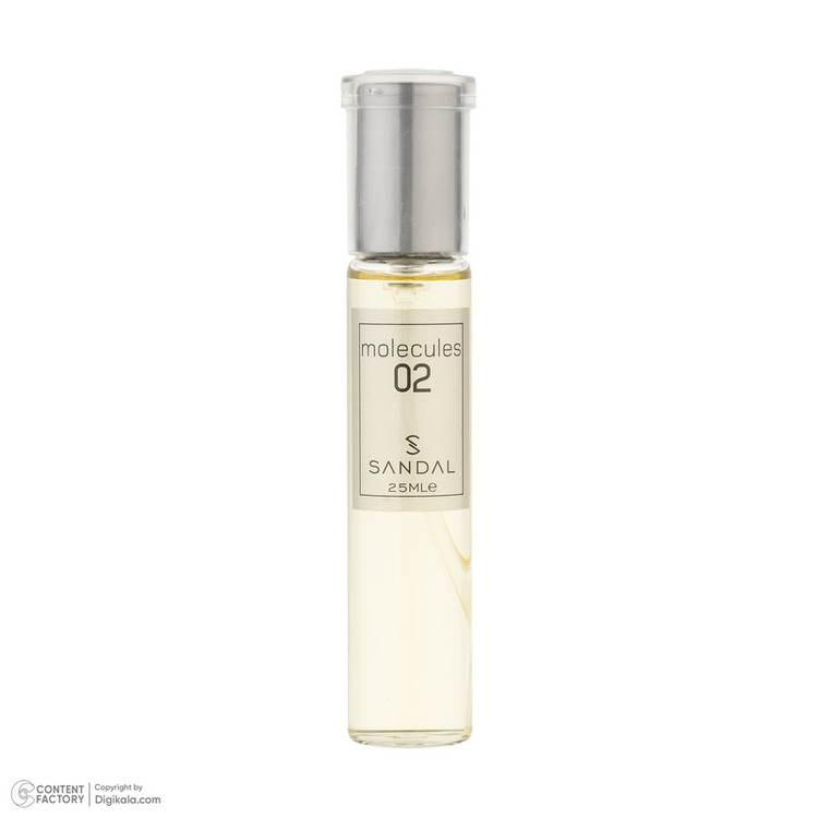 عطر جیبی مردانه صندل مدل مولکول با رایحه معتدل حجم ۲۵ میلیلیتر