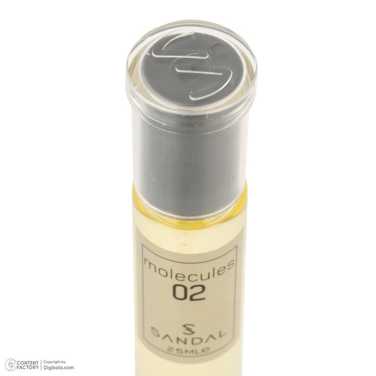 عطر جیبی مردانه صندل مدل مولکول با رایحه معتدل حجم ۲۵ میلیلیتر