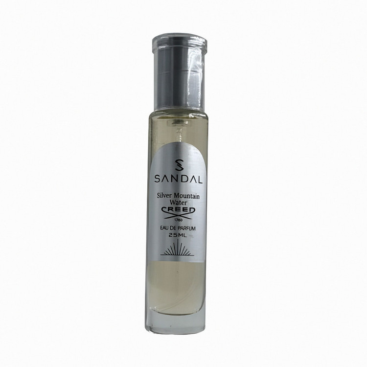 عطر جیبی مردانه صندل مدل سیلور کرید با رایحه خنک حجم ۲۵ میلیلیتر