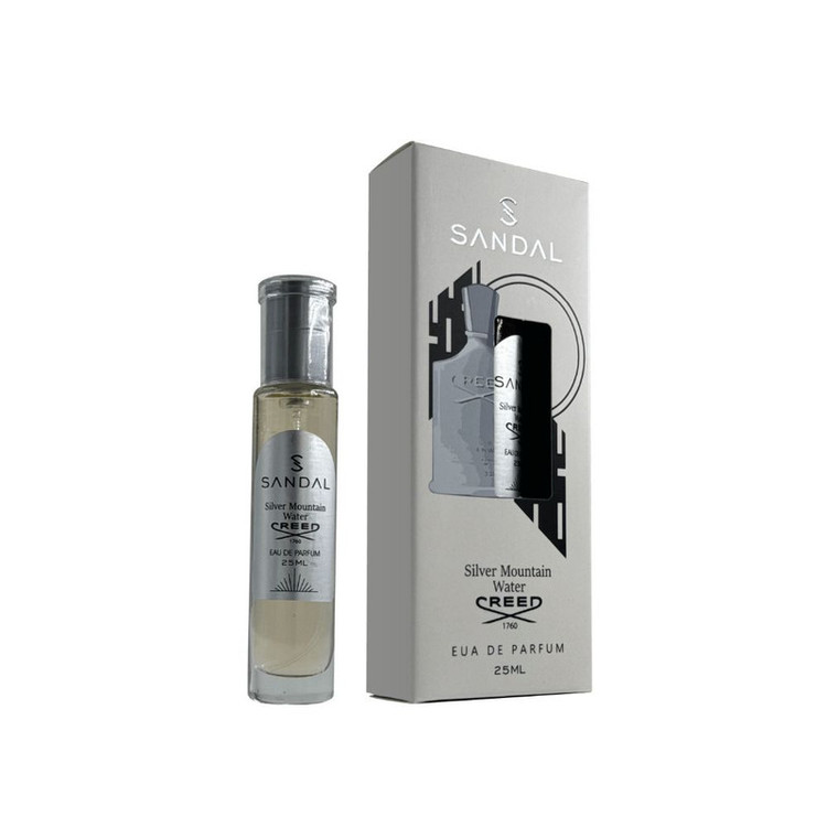 عطر جیبی مردانه صندل مدل سیلور کرید با رایحه خنک حجم ۲۵ میلیلیتر