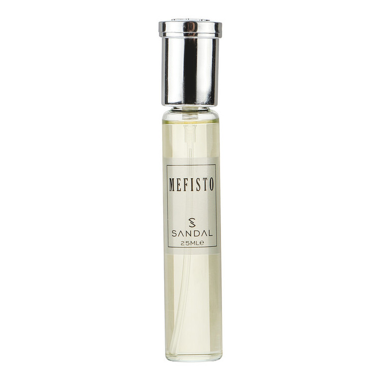 عطر جیبی مردانه صندل مدل Mefisto با رایحه تلخ حجم 25 میلیلیتر