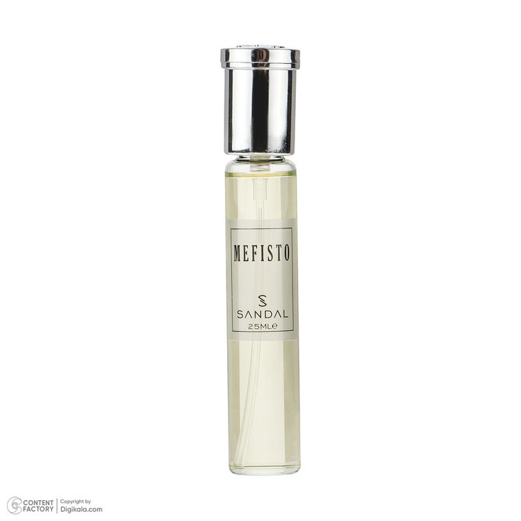 عطر جیبی مردانه صندل مدل Mefisto با رایحه تلخ حجم 25 میلیلیتر