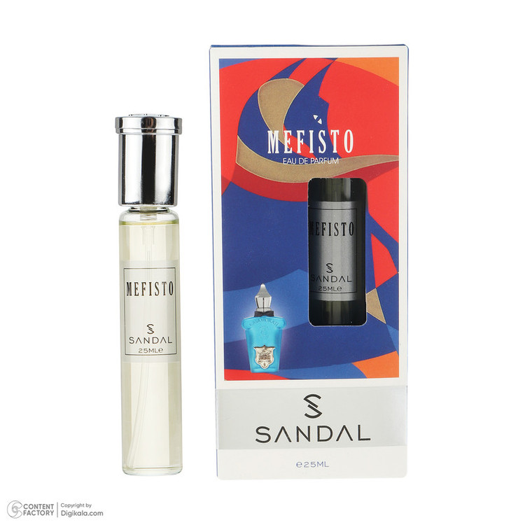 عطر جیبی مردانه صندل مدل Mefisto با رایحه تلخ حجم 25 میلیلیتر