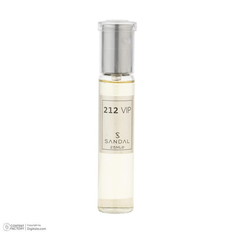 عطر جیبی مردانه صندل مدل 212vip با رایحه تند، تلخ، گرم، خوراکی، طبیعت، شرقی حجم 25 میلیلیتر