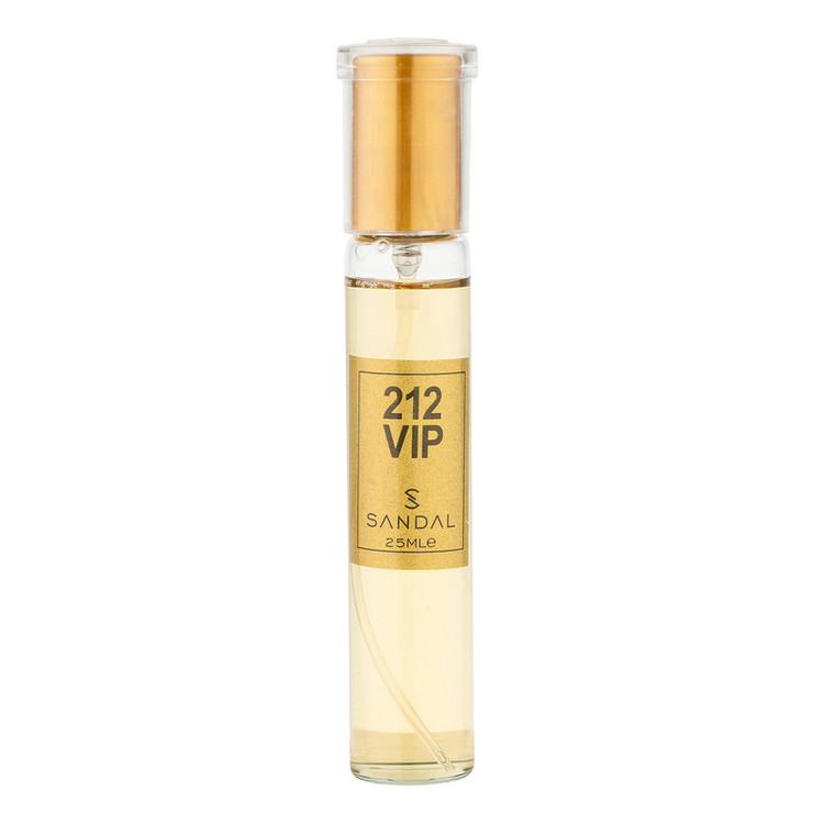عطر جیبی زنانه صندل مدل 212 VIP WOMEN با رایحه گرم، خوراکی، طبیعت، شرقی، گلی حجم 25 میلیلیتر