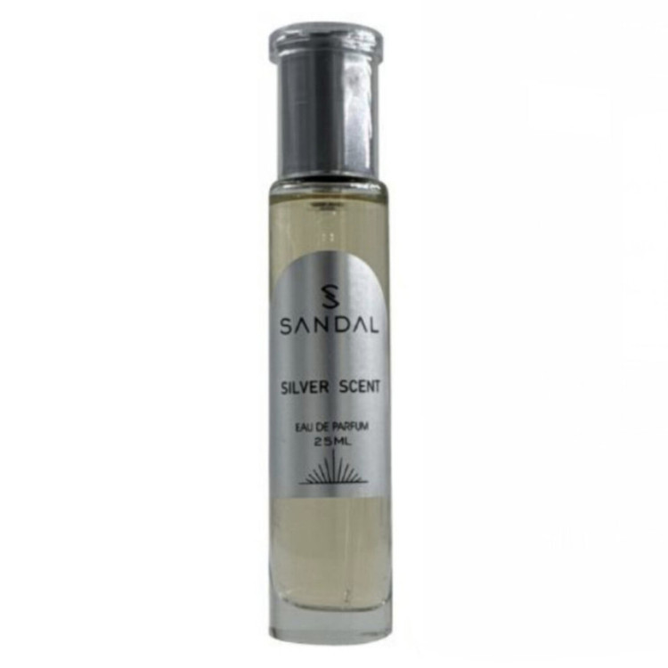عطر جیبی مردانه صندل مدل سیلورسنت بوگارت با رایحه تلخ حجم ۲۵ میلیلیتر