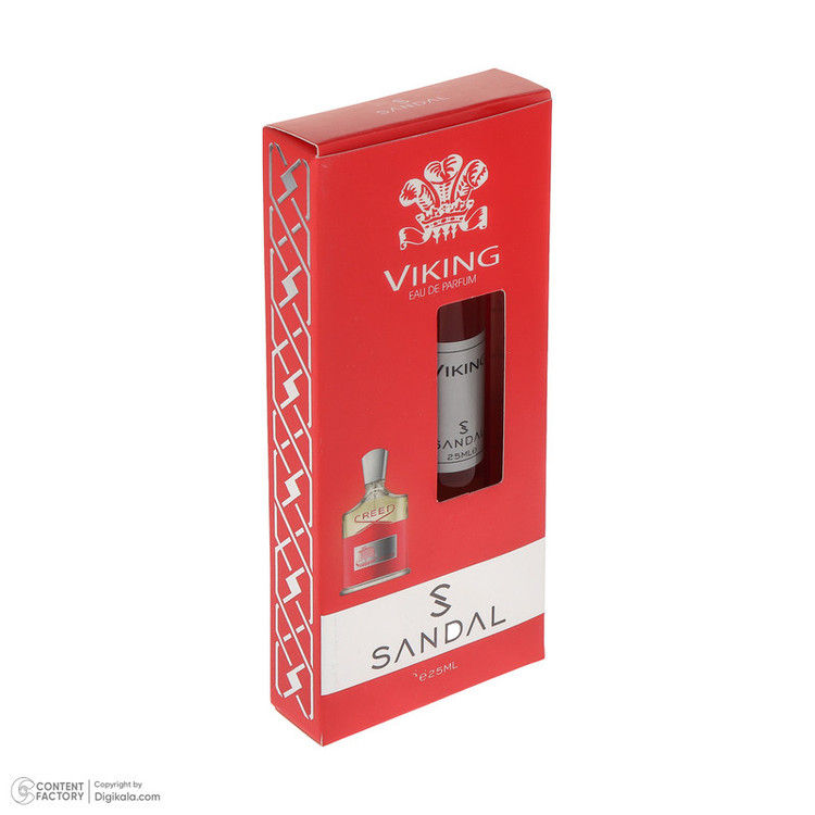 عطر جیبی مردانه صندل مدل viking با رایحه تند حجم 25 میلیلیتر
