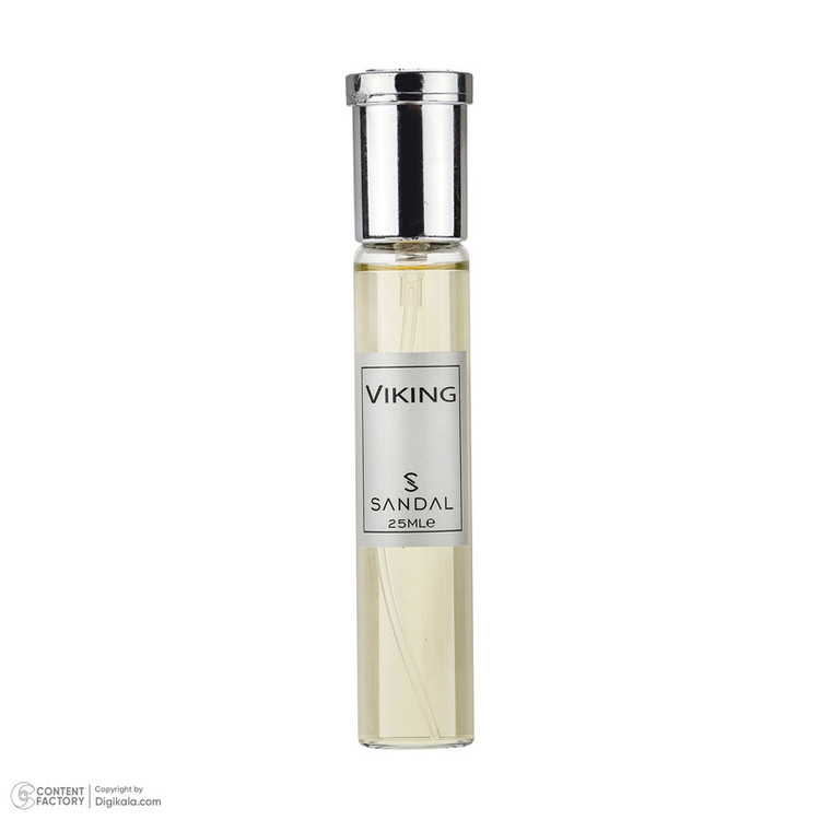عطر جیبی مردانه صندل مدل viking با رایحه تند حجم 25 میلیلیتر