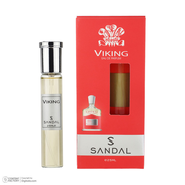 عطر جیبی مردانه صندل مدل viking با رایحه تند حجم 25 میلیلیتر