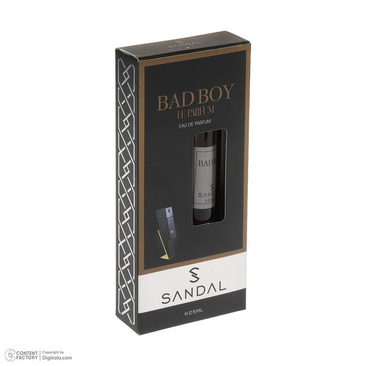 عطر جیبی مردانه صندل مدل Bad boy با رایحه خنک حجم 25 میلیلیتر