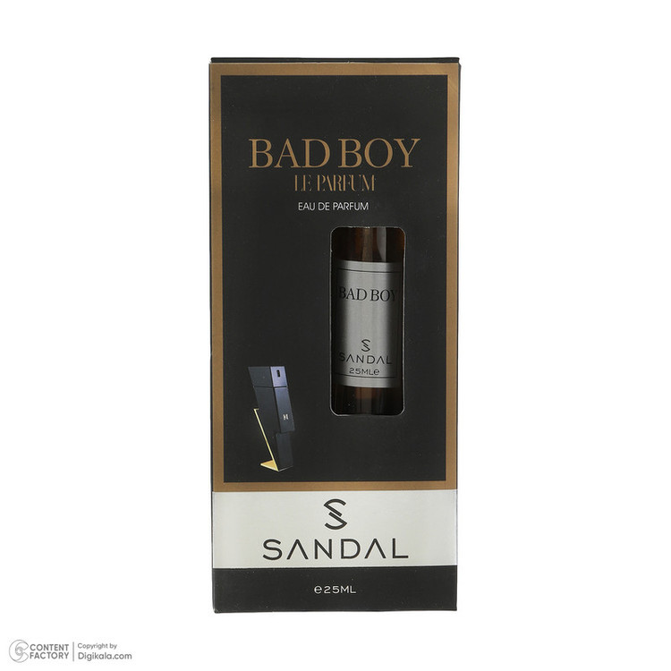 عطر جیبی مردانه صندل مدل Bad boy با رایحه خنک حجم 25 میلیلیتر