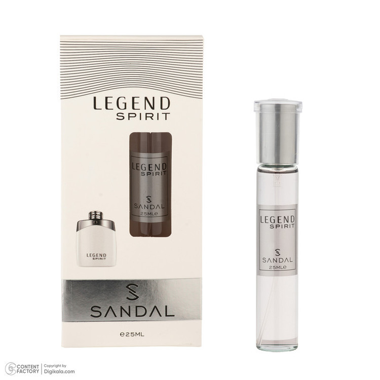 عطر جیبی مردانه صندل مدل LEGEND SPIRIT با رایحه شیرین، تند حجم 25 میلیلیتر