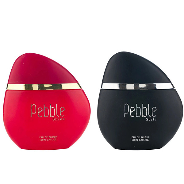 ست ادو پرفیوم مردانه ماریاژ مدل pebble style  با رایحه تلخ حجم 100 میلی لیتر و ادوپرفیوم زنانه ماریاژ مدل Pebble Shine با رایحه شیرین حجم 100 میلی‌لیتر