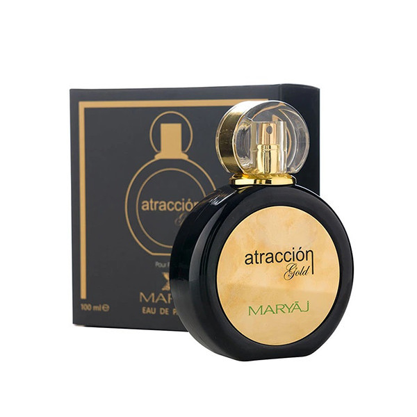 ادوپرفیوم زنانه ماریاژ مدل atraccion gold با رایحه شیرین حجم 100 میلیلیتر و عطر جیبی زنانه صندل مدل گود گرل با ایحه شیرین حجم 25 میلی لیتر