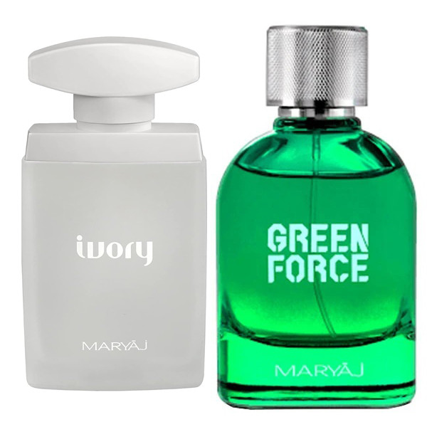 ست  ادو پرفیوم مردانه ماریاژ مدل Green Force با رایحه سرد حجم 100 میلی لیتر و ادوپرفیوم زنانه ماریاژ مدل ایوری با رایحه گرم حجم 100 میلی‌لیتر