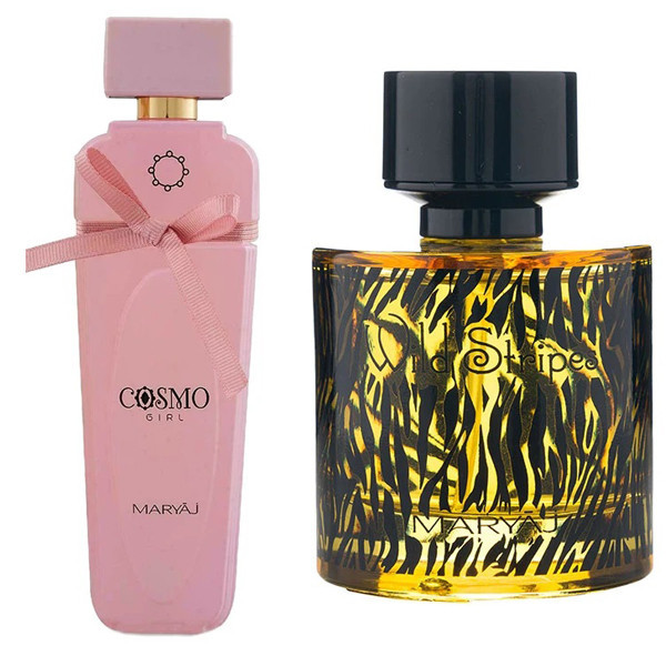 ست ادو پرفیوم مردانه ماریاژ مدل Wild Stripes بارایحه شیرین حجم 100 میلی لیتر و ادو پرفیوم زنانه ماریاژ مدل COSMO با رایحه شیرین حجم 100 میلی لیتر