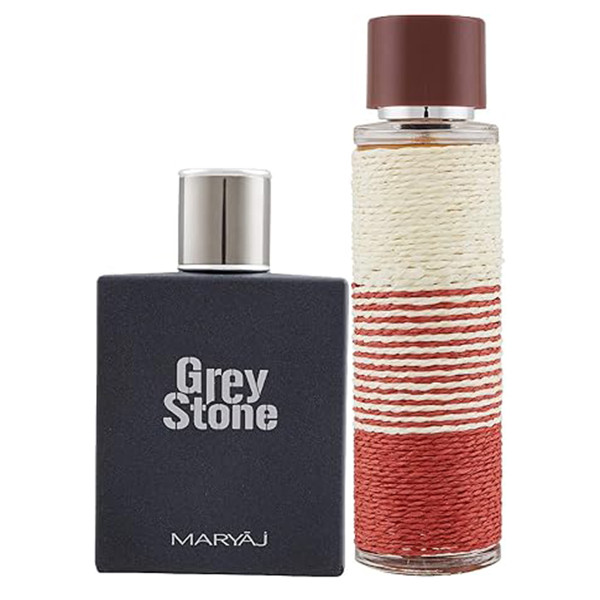 ست ادو پرفیوم مردانه ماریاژ مدل Grey Stone با رایحه شیرین  حجم 100 میلی لیتر  و  ادو پرفیوم مردانه ماریاژ مدل DEUCE HOMME  با رایحه تلخ حجم 100 میلی لیتر