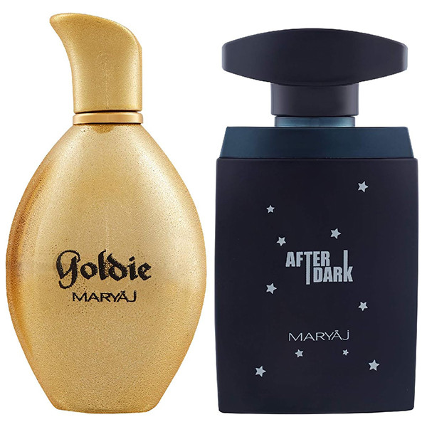 ست ادو پرفیوم مردانه ماریاژ مدل After Dark با رایحه تلخ حجم 100 میلی لیتر و ادوپرفیوم زنانه ماریاژ مدل Goldie با رایحه شیرین حجم 100 میلی لیتر
